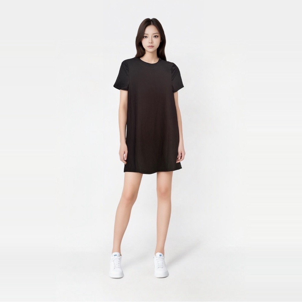 Electrica black ribbed sleeveless mini dress normcore y2k minimalistcore chic